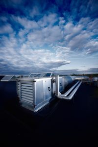 rooftop hvac unit on top of commercial building